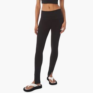 We Wore What fold over slit legging cotton jersey